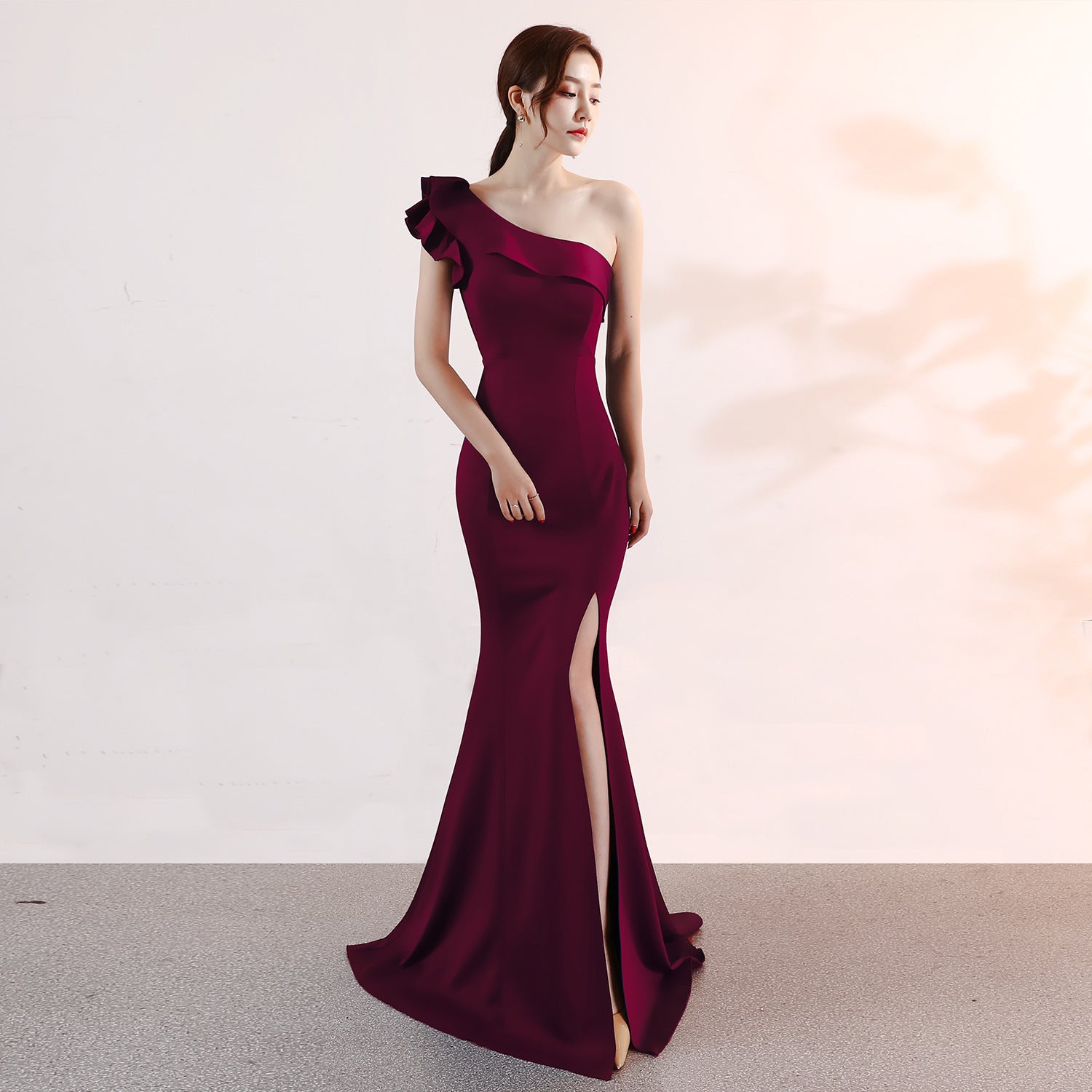 Evening dress women's new banquet elegant and dignified atmosphere pink long sexy and thin fish tail