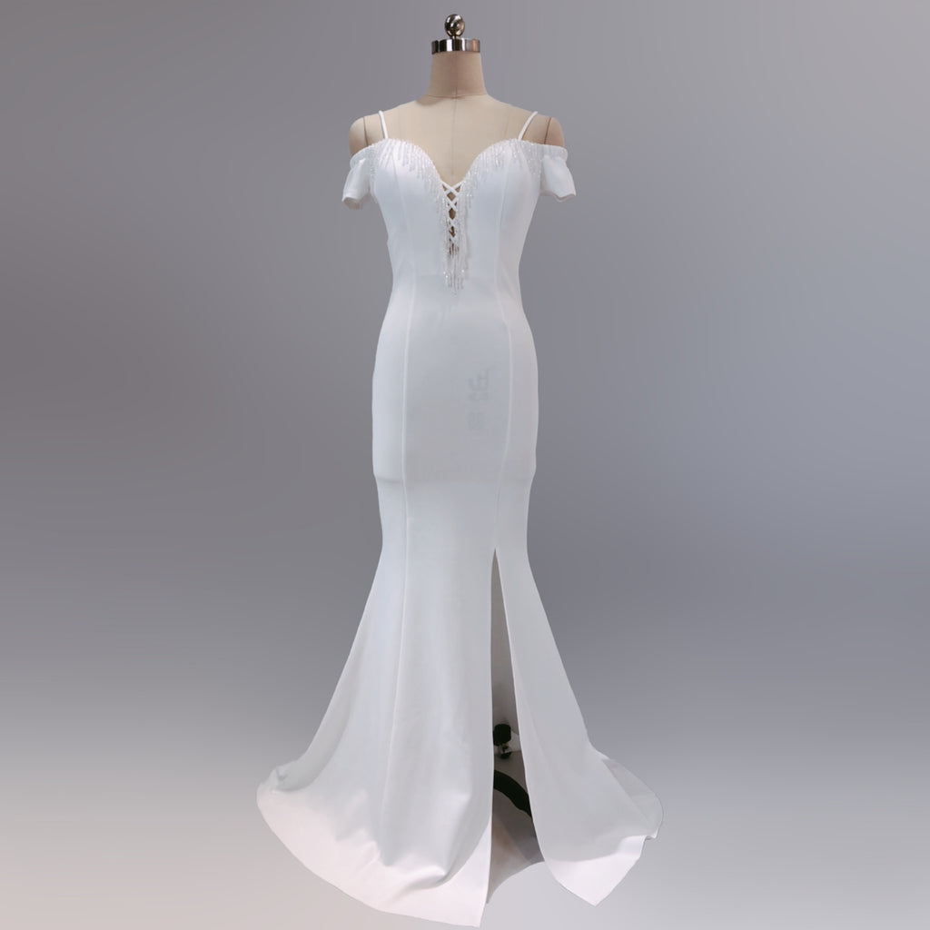 New long and slim bridesmaids evening dress party banquet host performance annual meeting dress