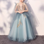 Prinzessinnenkleid für Babys und Kleinkinder, Vintage-Paillettenkleid, bauschig, festlich, Kommunionskleid 