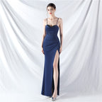 Fishbone vest waist heavy industry craftsmanship beaded tube top sling high-end evening dress