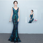 Evening Dress Summer Slim Long Toast Bridal Fishtail Dress Women's Banquet Fashion Dress