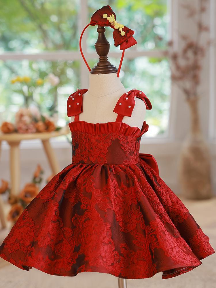 Niedliches Babykleid mit Stickerei, Kleinkind-Geburtstagskleid, Kommunionskleid, Prinzessinnenkleid 