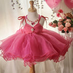 Elegante vestido de primera comunión para niña, vestido de princesa para fiesta de cumpleaños de niña pequeña 