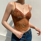 Vintage Lace Maple Print Cami Top