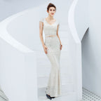 Evening dress women's new banquet temperament elegant long sequined aura queen fishtail thin