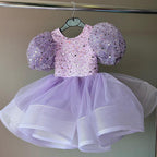 Niedliches Pailletten-Weihnachtskleid für Kleinkinder, Prinzessinnenkleid für die erste Kommunion, Babykleid für Mädchen 
