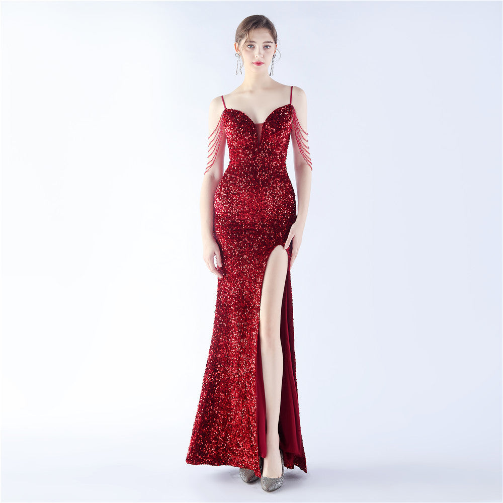 Fleece bottom handmade bead sheet craft beaded new sequined dress