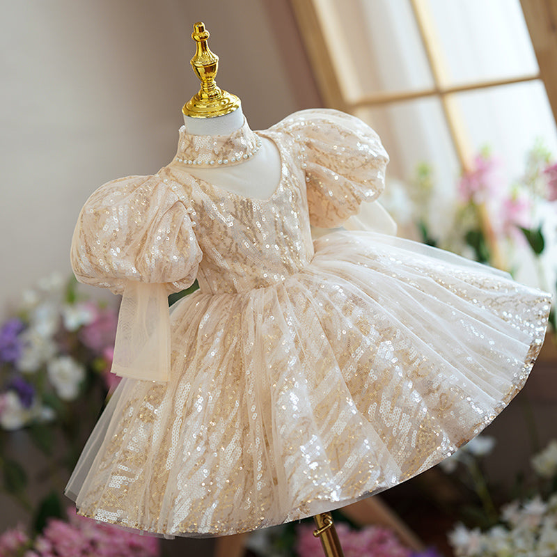 Vestidos de fiesta para niñas pequeñas, para comunión, lentejuelas, boda, cumpleaños, fiesta, princesa 
