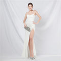 Court fish bone vest waist heavy industry craftsmanship beaded tube top sling high-end evening dress