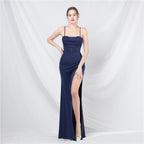 Court fish bone vest waist heavy industry craftsmanship beaded tube top sling high-end evening dress