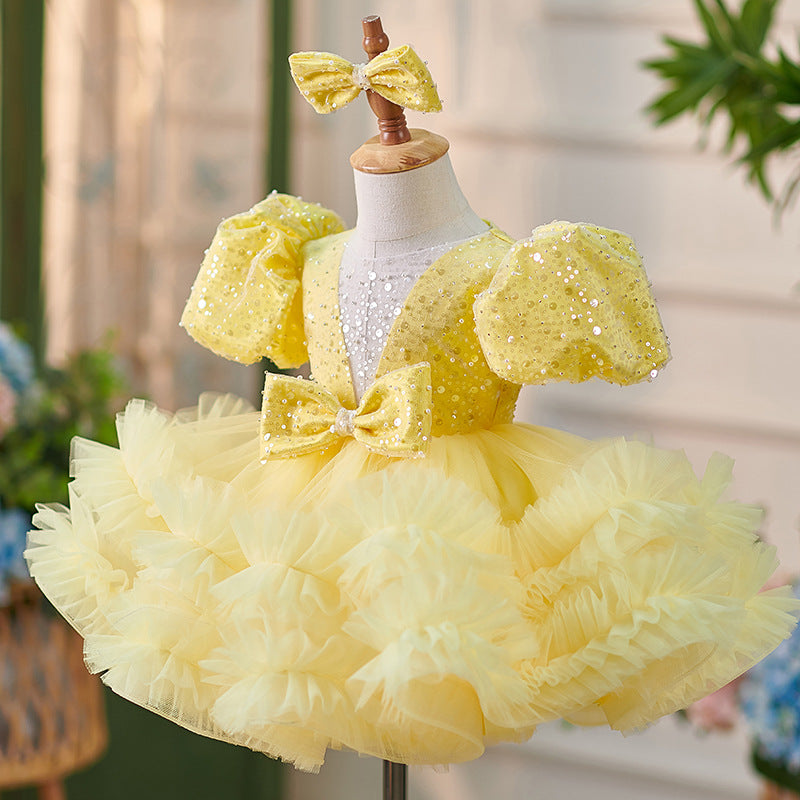 Mädchen-Weihnachtskleid, süßes Baby-Mädchen-Kleid mit Pailletten, festliches Kleid für Kleinkinder, Geburtstags- oder Kommunionskleid 