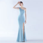 New satin craft beads wedding celebration exhibition dress dress