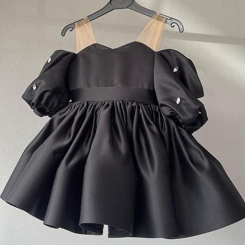 Lindo vestido de bautizo para niña, vestido de princesa para primera comunión y desfile de niñas pequeñas. 