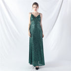 Popular A-shaped pendulum dress can be worn daily sequined long dress