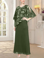 Langes Glitzer-Mesh-Kleid mit neuartigem asymmetrischem Überwurf-Oberteil 