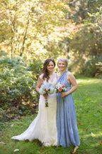 One Shoulder Lace Blue Bridesmaid Dress Party Dress