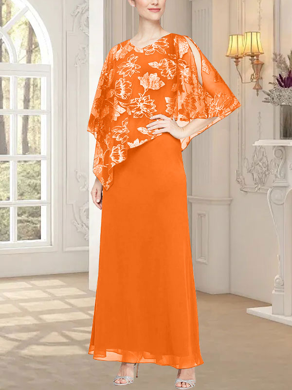 Langes Glitzer-Mesh-Kleid mit neuartigem asymmetrischem Überwurf-Oberteil 