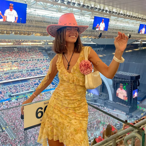 Vestido de vacaciones con estampado de malla de seda PB&amp;ZA