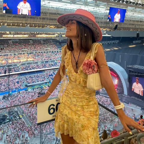 Vestido de vacaciones con estampado de malla de seda PB&amp;ZA