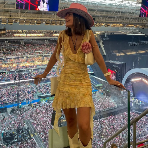 Vestido de vacaciones con estampado de malla de seda PB&amp;ZA
