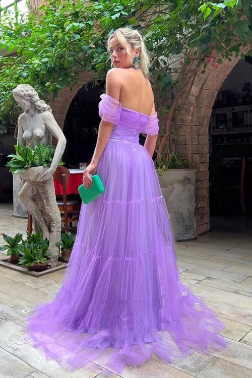 A-line Strapless Off Shoulder Long Prom Dresses Evening Dress