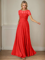 Dunkelblaues A-Linien-Pailletten-Chiffonkleid mit U-Boot-Ausschnitt 