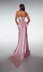 Vestido de Noche Romántico de Sirena sin Tirantes con Corsé de Encaje y Cola Desmontable: Vestido de Fiesta