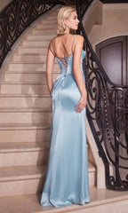 Romantic Mermaid Sweetheart Crystal-Trimmed Lace-Up-Back Prom Dress