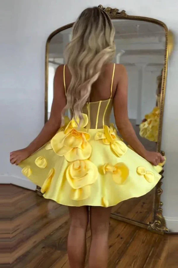 Korsett-Heimkehrkleid mit Rosettenriemen Kurzes Ballkleid