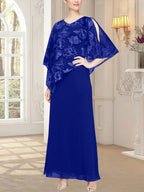 Langes Glitzer-Mesh-Kleid mit neuartigem asymmetrischem Überwurf-Oberteil 