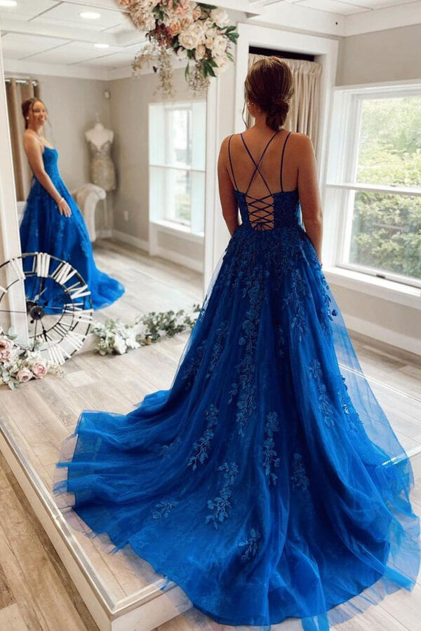 Prinzessin Tüll Ballkleider mit Spitzenapplikationen, Festliches Kleid