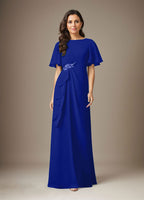Vestido de gasa con cuentas en azul marino oscuro