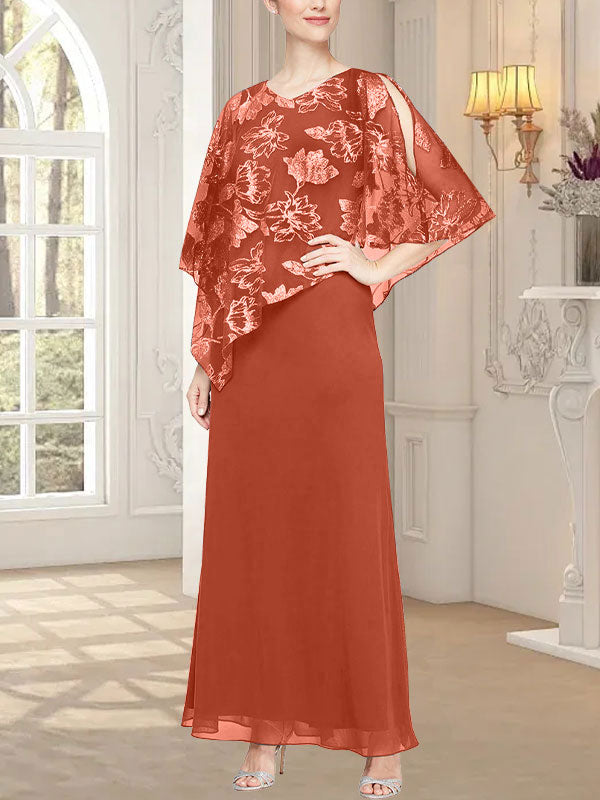 Vestido largo de malla brillante con corpiño asimétrico superpuesto novedoso 