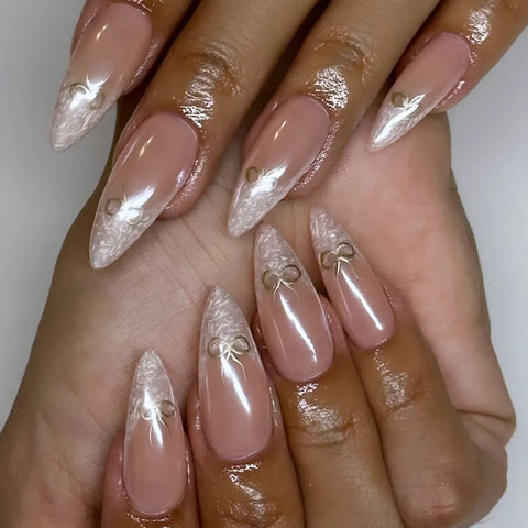 24 uñas postizas largas Y2k con forma de estilete, color negro, con forma de corazón, esmeriladas, estilo francés, para chicas con un toque picante. 