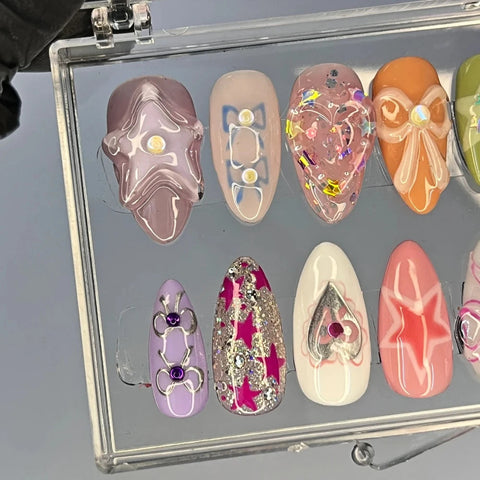3D PentagramCarefully designed pure handmade press-on gel nails