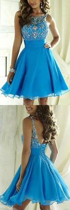 Vestidos de fiesta de tul con cuentas, cuello halter y espalda abierta, vestido de fiesta corto juvenil