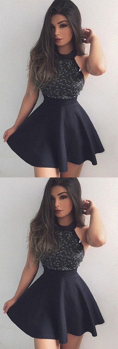 Kurzes, a-Linien-Abendkleid mit Perlenstickerei, modische Abschlusskleider