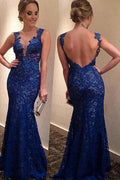 Lace Mermaid Long Prom Dress Evening Dress With Appliques
