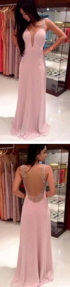 Vestidos largos de fiesta con cuello en V sin espalda, bonitos vestidos de noche para fiesta