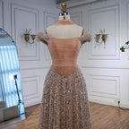 Vestido de noche árabe de lujo con cuentas de perlas rosas y capa LA72922