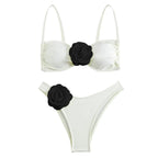 3D Floral Halter Bikini Set