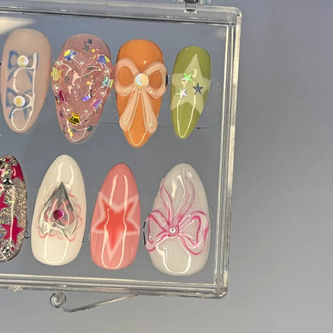 3D PentagramCarefully designed pure handmade press-on gel nails