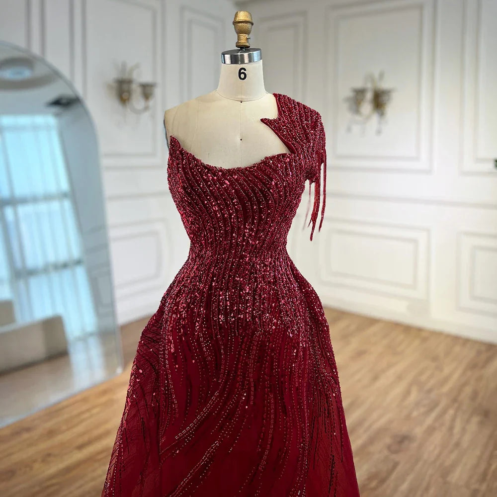 Vestido de noche verde de lujo con sobrefalda LA72979 
