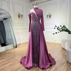 Serene Hill Arabic Green Elegant Mermaid One Shoulder Beaded Luxury Dubai Evening Dresses Gowns For Women Wedding Party