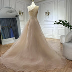Luxury Dubai   Nude Mermaid Green Evening Gown with Elegant One Shoulder Overskirt for Formal Occasion LA72031A