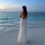 Halter Pleated Boho Vacation Dress