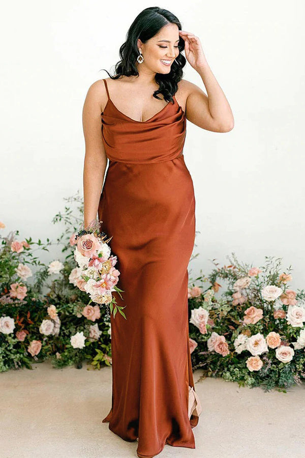 Sexy burgunderrotes ärmelloses Brautjungfernkleid mit Spaghettiträgern