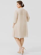 A-Linien-/Prinzessinnen-Kleid mit Spaghettiträgern und knielanger Passform für die Mutter der Braut 