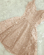 Spaghetti Straps Backless V-neck Mini Short Homecoming Dress