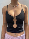 Hollow Out Backless Crop Top